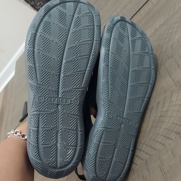 Crocs Swiftwater Sz 8 Mesh Wave Sandal Slate Gray Black Men’s Water Shoes - Picture 8 of 9